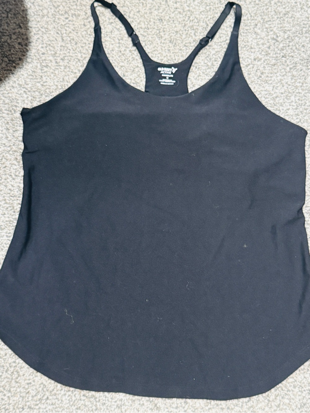 adidas Black Racerback Tank Top with Adjustable Straps